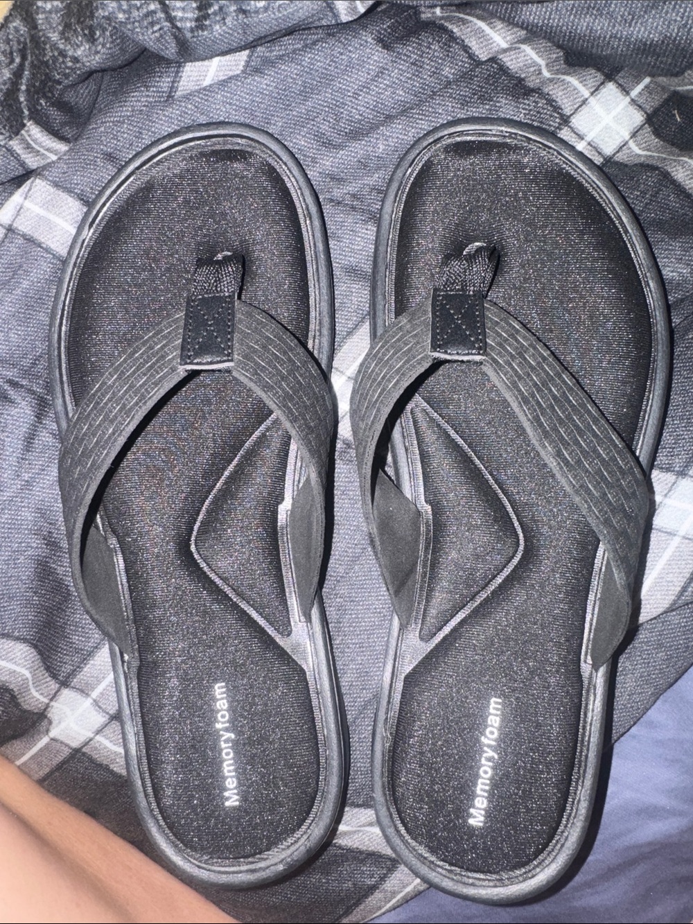 Women's Black Memory Foam Sandal - Comfortable Flip Flop